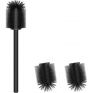 Brosse WCbrosses WC avec 2 têtes de Brosse7 cm de diamètre en Acier Inoxydable 304 pour Le Nettoyage de la Salle de Bain (PP Argenté) - Neuf