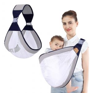 Porte-B&eacute;b&eacute; Respirant &Agrave; Ceinture Ajustable, Tissu 3d Mesh &Eacute;pais Pour &Eacute;paules, Porte-B&eacute;b&eacute; B&eacute;b&eacute; Et Nourrisson Jusqu'&agrave; 18 Kg, Id&eacute;al &Eacute;t&eacute; (Gris) - Neuf