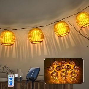 JGD-Guirlande lumineuse solaire d'ext&eacute;rieur de 3 m, 10 lampions solaires &agrave; LED, r&eacute;sistante aux intemp&eacute;ries, 8 modes, &agrave; intensit&eacute; variable, pour l'ext&eacute;rieur, le balcon, la terrasse - Neuf