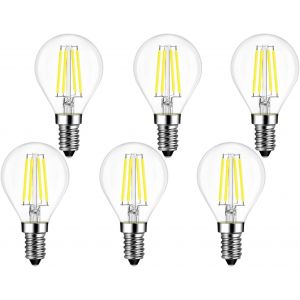 Sjzg-4w E14 Led Filament G45 Mini Globe Ampoule Non Dimmable, 400 Lumens, 6500k Blanc Froid, Ampoule Edison Vintage Verre Ambr&eacute;e, &Eacute;quivalent 40w Incandescence, Ac220-240v, Lot De 6 - Neuf