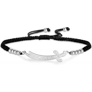Eryi-Zulfiqar Bracelet Pour Homme Et Femme En Acier Inoxydable Imam Ali Épée Pendentif Islamique Arabe Corde Tressée Islam Bijoux Musulmans - Neuf