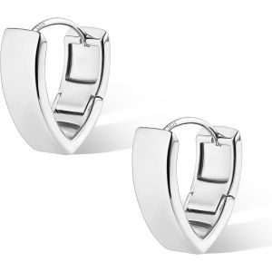 Kal-Boucles D'oreilles Cr&eacute;oles En Argent 925, Cr&eacute;oles Grandes Ovale G&eacute;om&eacute;trique, &Eacute;pais, Plaqu&eacute; Or 14 Carats, Pour Femme - Neuf