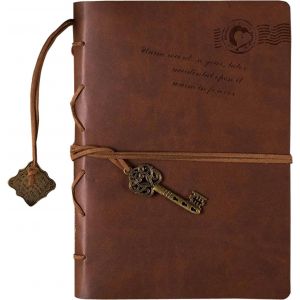Chenquansarl-Classique Rétro Vintage En Cuir Pages Blanches Relié Carnet Journal Agenda Bloc-Notes, Rétro Calepin Cahier Carnet Notebook,105x142 Mm - Neuf