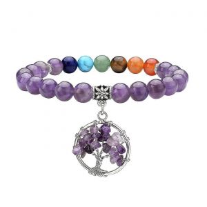 Cristal Arbre De Vie Bracelet Reiki Gu&eacute;rison Pierre Pr&eacute;cieuse Perle Bracelet - Neuf