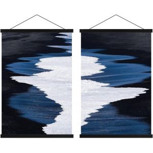 CMWX-B2 Cadre Poster Magn&eacute;tique 56 CM, 56x70 56x100 Cadre Photo Aimant&eacute; en Bois Naturel pour Affiche Cadre Magn&eacute;tique Cadre d'affiche Cadre Suspendu Porte-affiches (56cm, Noir, 2 Paquets) - Neuf