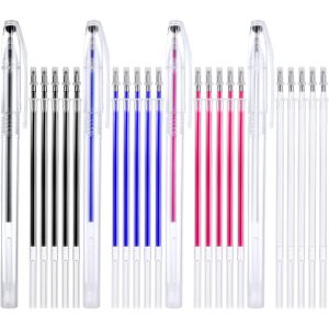 Mevronisshop-Marqueurs Effa&ccedil;ables &Agrave; Chaud - 4 Couleurs Avec 20 Recharges, Interchangeables Pour Quilting, Couture Et Tissus - Neuf