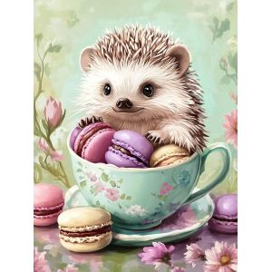 Ayuhr-5d Diy Diamond Painting Kits Coupe Hérisson, Animal De Biscuit Broderie Diamant Kits De Broderie Au Point De Croix Strass Rond Résine Peinture Décor À La Maison 30x40 Cm - Neuf