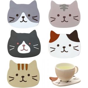 Lot De 5 Dessous De Verre En Silicone 10 X 8 Cm, Antidérapants Et Lavables, Pour Vin, Verre, Thé, Café, Bière, Décoration De Cuisine, Cadeau - Neuf