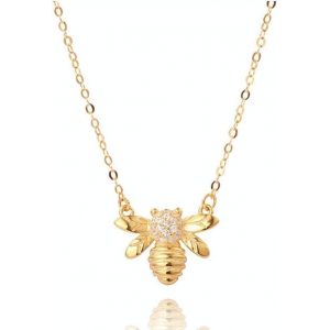 Kal-Collier Ras Du Cou Avec Pendentif Abeille Pour Femmes, Adolescentes, Filles, Argent Sterling S925, Délicat Cristal Cz Diamant Reine Abeille Bourdon Meilleure Amie Collier Longue Chaîne Mignon Ani - Neuf