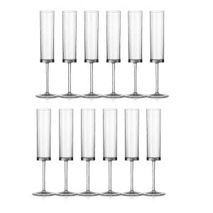 6 Oz Verres À Champagne Carrés À Pied Coupes Transparentes - Neuf
