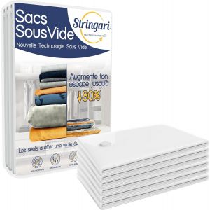TIANYI-Sac Sous Vide Vetement Aspirateur Lot de 6 pièces S 60x40 - Sac de Rangement Sous Vide De Qualité Supérieure - Housse Aspirable Rangement Les Seules Avec une Épaisseur de 90 Microns - Neuf