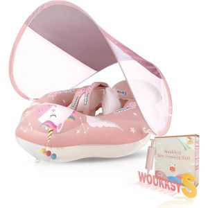 Bou&eacute;e B&eacute;b&eacute; (Bouee Bebe)-Anneau De Natation B&eacute;b&eacute; Avec Toilette Solaire Spf50+ D&eacute;tachable,Flotteur Anti-Bascule &Eacute;quilibr&eacute; Pour Nourrissons Et Enfants De 6 &Agrave; 36 Mois - Neuf