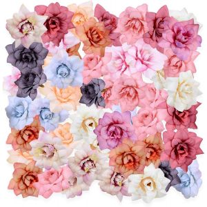 Mini Fausse Marguerite Fleurs Têtes Marguerites Artificielles Petales Artificielle Gerbera Marguerite Fleurs pour l'Artisanat Couronne De Mariée Bouquets De Mariage Fête Maison Déco 50 Pièces - Neuf