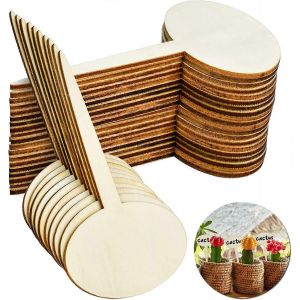50pcs Durable Plante Tags,Ovale En Forme Plante En Bois Étiquettes Étiquettes De Jardin Imperméables,Étiquette De Jardin - Neuf