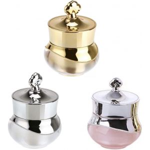 Pot de crème Vide 5g/5ml,3 pièces Bocal de Voyage pour Le Remplissage de contenants de cosmétiques Petit Pot en Plastique avec Bouchon à vis pour Bocal à lèvres (Or Blanc Rose) - Neuf