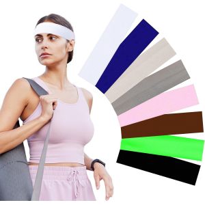 8 Pièces Bandeaux De Sport, Bandeaux De Transpiration, Bandeau Élastique De Couleur Unie, Bandeauxs Simples Et Tendance, Multifonction Bandanas, Pour L'été, Le Yoga, Taille Universelle - Neuf