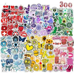 Autocollant 300 Pcs Jolie Colorés Stickers, Imperméable Vinyle Decoration Autocollant Pour Scrapbooking Valise Ordinateur Portable Journaling Thermos Skateboard Cahier Frigo Guitare Tasse Macbook Etc - Neuf