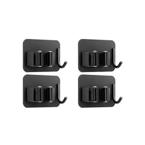 Pack de 4 supports muraux porte-balai,supports muraux porte-balais et serpilli&egrave;res,organisateurs de balais auto-adh&eacute;sifs - Neuf
