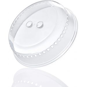 JEXNOVASHOP-Cloche Micro Onde, Cloche Alimentaire Ø 26 cm, Couvercle pour Micro Onde Transparent en PP, Couvercle Micro Ondes, Cloche Micro Ondes Anti eclaboussure Double Trou de préhension - Neuf
