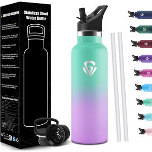 Jgd-Gourde Isotherme 750 Ml, Reutilizable Sin Bpa, Bouteille Isotherme, Aislamiento Al Vac&iacute;o De Doble Pared, Gourde Avec Paille, Anti-Fuite, Water Bottle Para Adultos, Deporte, Oficina, Yoga - Neuf