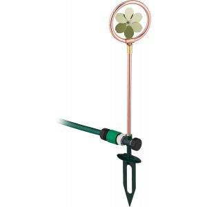 Ulteronixshop-Arroseur de Jardin avec Fleur, 3/4"", avec Piquet, Tourniquet d&eacute;coratif, Jeu d&iquest;Eau Gazon, m&eacute;tal, cuivr&eacute; & Vert - Neuf