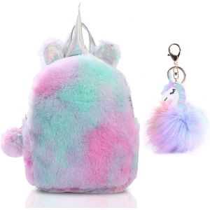 CHECARZHN--NO1-Cartable Fille Licorne Peluche Sac À Dos Enfant Fermeture Éclair Léger Ecole Backpack Pour École Filles Garçons Scolaire Sac Avec Trousse Scolaire Sac - Neuf