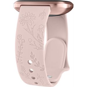 Grav&eacute; Floral Bracelets De Montre 20mm 22mm, Bracelets En Silicone Imperm&eacute;ables, Bracelet De Remplacement R&eacute;glable &Agrave; D&eacute;gagement Rapide Pour Homme Femme (Rose, 20mm)[Mon9260336] - Neuf