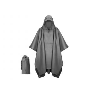 Poncho Imperm&eacute;able &Agrave; Capuche Unisexe Gris Imperm&eacute;able - Neuf