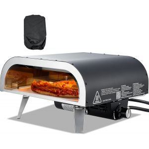 Ulteronixshop-Four &agrave; pizza portable pour ext&eacute;rieur, four &agrave; gaz 30,5 cm, po&ecirc;le &agrave; propane avec pieds pliables pour camping en plein air, avec pulv&eacute;risateur en fer, pour patio et jardin, noir - Neuf