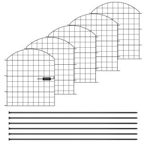 5X Cl&ocirc;ture pour &eacute;tang Cl&ocirc;ture m&eacute;tallique &Eacute;l&eacute;ments de cl&ocirc;ture Arc inf&eacute;rieur Cl&ocirc;ture de jardin Portail de jardin Cl&ocirc;ture Arc sup&eacute;rieur Noir - Neuf