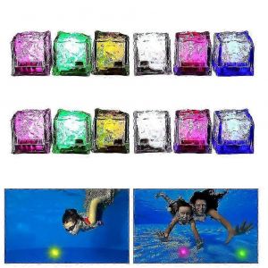 12Pcs Allumer Plongée Piscine Jouets Coloré LED Morceaux De Glace Natation Plongée Lancer Jouet Ensemble - Neuf