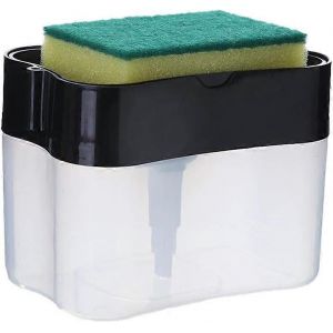 Distributeur de savon à vaisselle avec porte-éponge,outil de lavage à pompe à pression 2 en 1 - Neuf