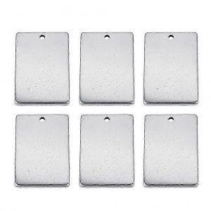 10 Pcs En Argent Sterling Bijoux Estampage En M&eacute;tal Breloques Bijoux En Acier Inoxydable Blancs D'estampage En Aluminium &Eacute;tiquettes Vierges - Neuf