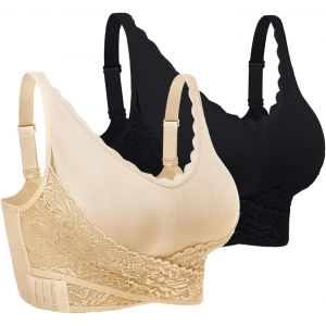 Nbgcm-Soutien Gorge Sans Armature Soutien-Gorge De Sport En Dentelle Lingerie Femme Push Up Brassiere Sport Femme Sans Couture Confortable Pour Quotidien Sport Yoga M-3xl - Neuf
