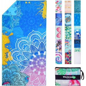 Serviette De Plage R&eacute;versible-Drap De Plage Grande 180x90cm,Serviette Plage Microfibre L&eacute;g&egrave;re S&eacute;chage Rapide Sans Sable,Beach Towel Pour Femme Homme,Vacances,Natation,Camping (1 Pack).[O212] - Neuf