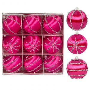 9pcs Boule De No&euml;l Set De Bo&icirc;te De Cadeau 8cm Soyeux Boule De No&euml;l Ornement De D&eacute;coration D'arbre De No&euml;l Pour Les Vacances De No&euml;l D&eacute;cors - Neuf