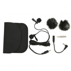 Microphone cravate a pince, double tete, pour interview, pour appareil photo reflex DJI OSMO Pocket Phone - Neuf