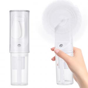 Ventilateur Brumisateur Portable, Mini Ventilateur Manuel Rechargeable, Petit Ventilateur Avec 4 Niveaux de Réglage les Voyages, Bureau à Domicile, Camping, l'extérieur(Blanc) - Neuf