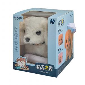 Chiot robot, mon chiot robot réaliste Milow, peluche réaliste qui marche avec boîte-Bichon frisé - Neuf
