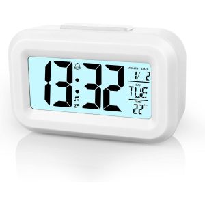 ERYI-Réveil Digital,Réveil Numérique Réveil Digital À Piles Réveil Lcd Digital Miroir Grand Ecran Avec Température Date Clock 2 Alarme,Pour Maison Bureau - Neuf