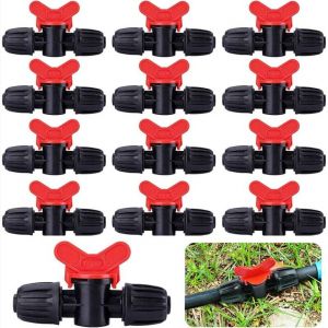 20Pcs Polyéthylène goutte à Goutte les Vannes d'Arrêt pour l'Irrigation Tuyau de 16 mm Raccord Cannelé, Tuyau d'arrosage Connecteur pour Vanne - Stop/Open d'Écoulement de l'Eau - Neuf