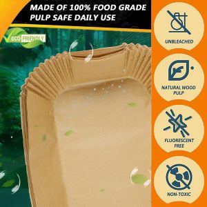 Lot de 150 feuilles de papier sulfuris&eacute; pour friteuse &agrave; air chaud Ninja AF500EU AF500EUCP, Cecotec 9000, rectangulaires Airfryer pour Flex Drawer Dual Zone 5,2 l, 10 l et 10,4 l, diff&eacute;rentes tailles - Neuf