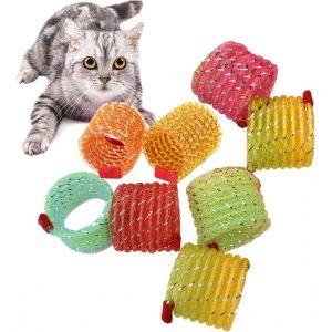 Subzonal-Jouet Ressorts Chat, Coloré Jouets À Ressort De Chat Plastique Hélicoïdaux En Spirale Interactifs Durables Cadeau De Nouveauté Jouets À Ressort Pour Chaton Animaux De Compagnie (8 Pièces) - Neuf