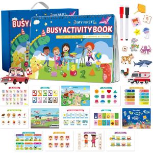 ChenQuanSarl-Busy Board Montessori, Livre Quiet Book Educatif, Planche D'Activit&eacute;s Jouet &Eacute;ducatif Sensoriel Pr&eacute;scolaire Pour Le D&eacute;veloppement De La Motricit&eacute;, Busy Board Pour 1 2 3 4 5 Ans Gar&ccedil;ons Et - Neuf