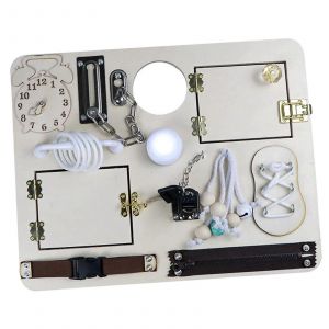 Planche d'activit&eacute;s en bois verrouillable et verrouillable, jouet d'apprentissage sensoriel et de vitesse - Neuf