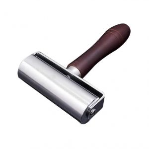 En Cuir De La Presse &Agrave; Rouleaux Outil Avec Manche En Bois Pour Le Travail Du Cuir, Semelle Non-Slip Outil De Lissage Pour Le Bricolage De L'artisanat - Neuf