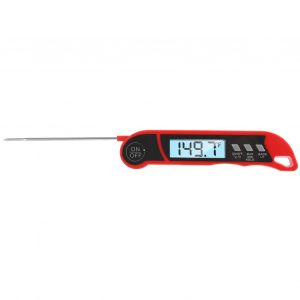 HJLIAN Thermometre d'alarme pliable, thermometre electronique pour barbecue, mesure de la temperature des aliments, rouge - Neuf