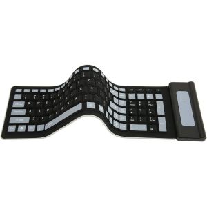 Clavier En Silicone Sans Fil Usb 2,4 G, Pliable, Portable, Étanche, Flexible 103 Touches Pour Ordinateur Portable Et Ordinateur (Le Noir) - Neuf