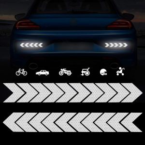 Blanc - 20pcs Réfléchissant Flèche Autocollants pour Voitures de Haute Intensité Visibilité de Nuit de Diamant de la Qualité de l'Avertissement de Sécurité Imperméable de Voiture de Moto Poussette - Neuf
