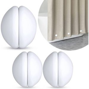 Lot de 6 poids magnétiques en silicone blanc pour rideau de douche, pendentif coupe-vent avec boucle magnétique - Neuf